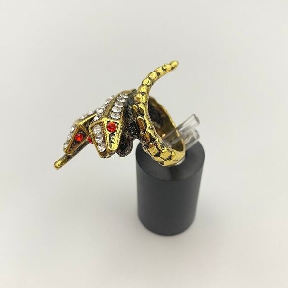Amrita Singh Crystal Two-Head Snake Ring - Picture 5 of 8